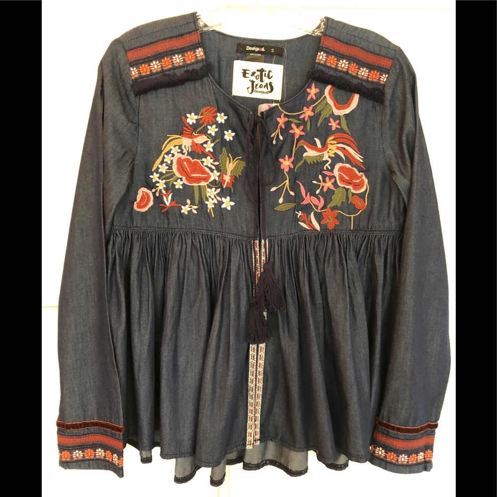 Desigual “Exotic Jeans” embroidered jacket/blouse